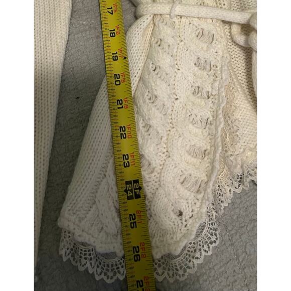Vintage by Storybook Knits Lace Trim Coquette  Sweater M FairyBoho Cottage - Picture 4 of 11
